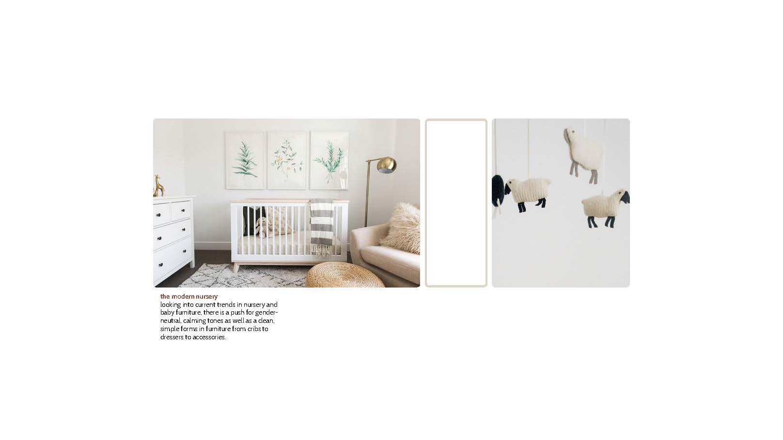 white crib in nursery room and a mobile of stuffed sheep