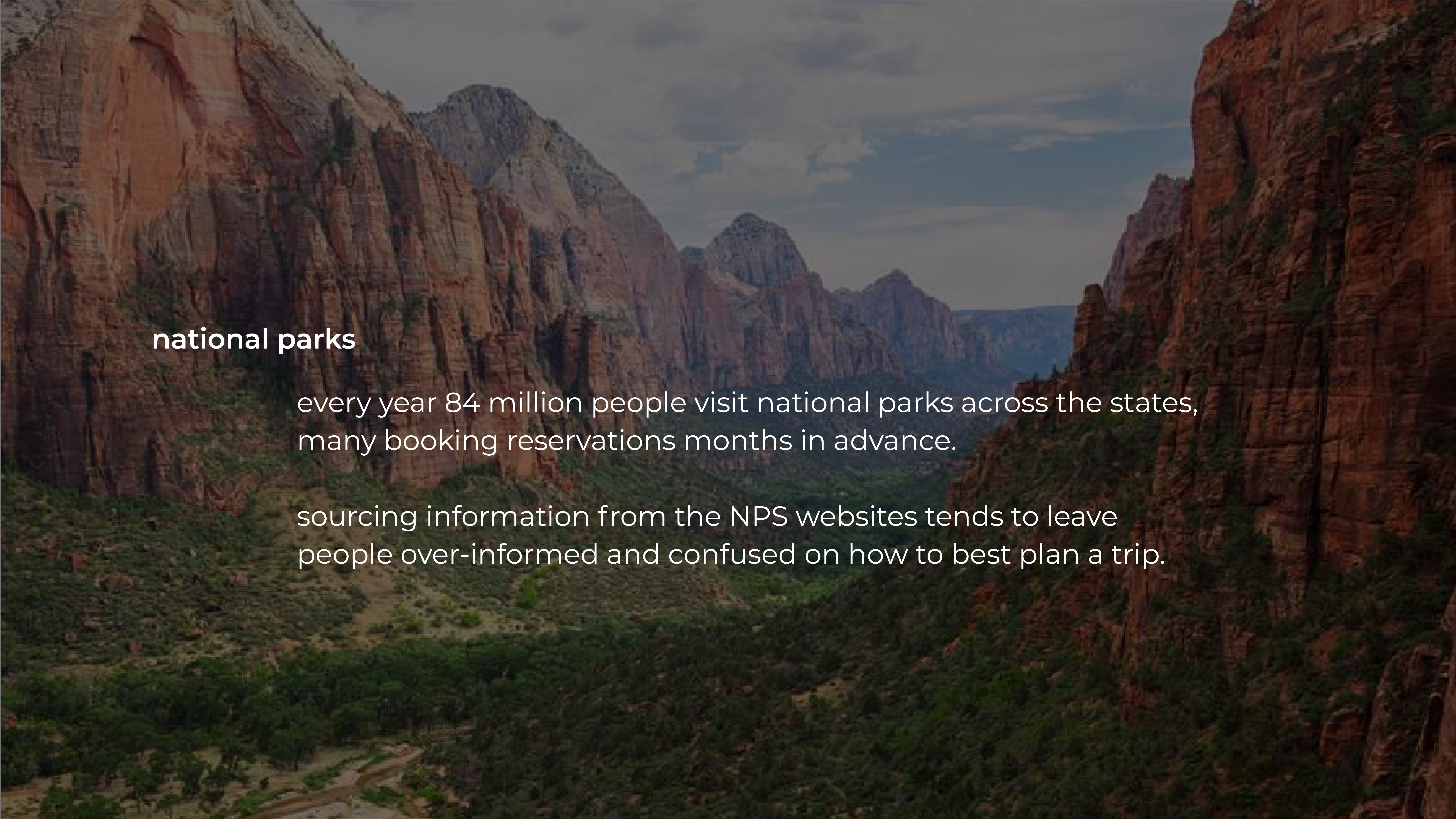 national parks are visited by 84 million people every year, many struggle to find appropriate information online